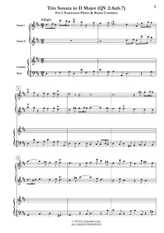 Trio Sonata in D Major (QV 2:Anh.7)