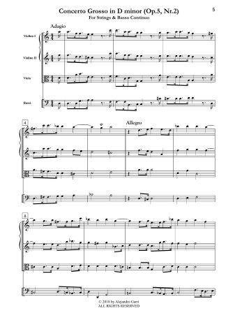 Concerto Grosso in D minor (Op.5, Nr.2)