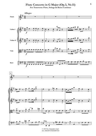 Flute Concerto in G Major (Op.3, Nr.11)