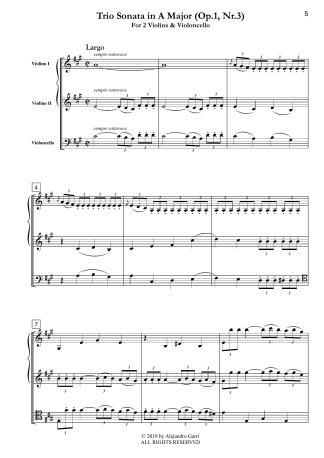 Trio Sonata in A Major, (Op.1, Nr.3)