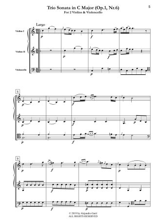 Trio Sonata in C Major, (Op.1, Nr.6)