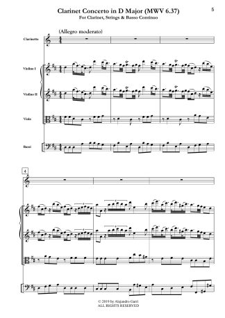 Clarinet Concerto in D Major, (MWV 6.37)