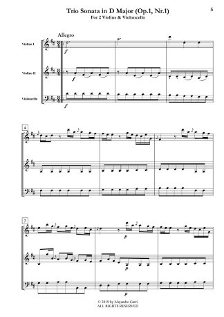 Trio Sonata in D Major (Op.1, Nr.1)