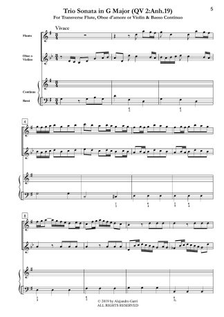 Trio Sonata in G Major (QV 2:Anh.19)