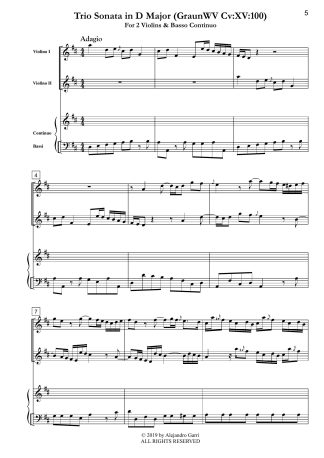 Trio Sonata in D Major (GraunWV Cv:XV:100)
