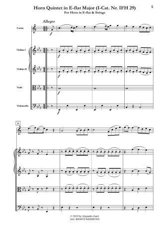 Horn Quintet in E-flat Major (I-Cat. Nr. IFH 29)