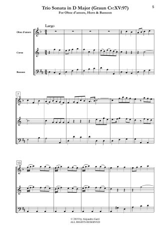 Trio Sonata in D Major (Graun Cv:XV:97)