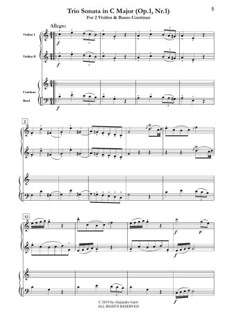 Trio Sonata in C Major (Op.1 Nr.1)