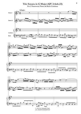Trio Sonata in G Major (QV 2:Anh.23)
