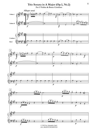 Trio Sonata in A Major (Op.1 Nr.2)