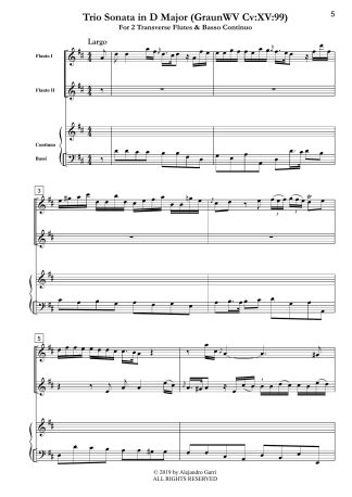 Trio Sonata in D Major (GraunWV Cv:XV:99)