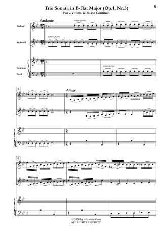 Trio Sonata in B-flat Major (Op.1, Nr.5)