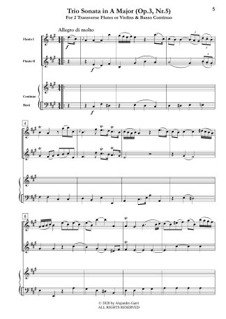 Trio Sonata in A Major (Op.3, Nr.5)