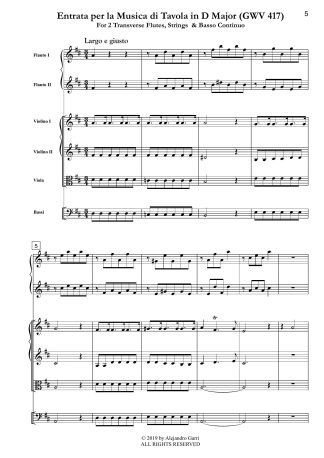 Entrata per la Musica di Tavola in D Major (GWV 417)