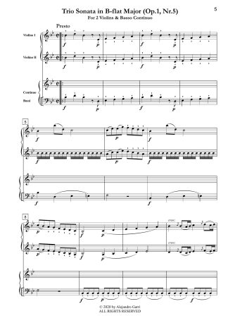 Trio Sonata in B-flat Major (Op.1 Nr.5)
