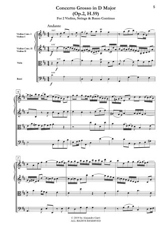Concerto Grosso in D Major (Op.2, H.58)