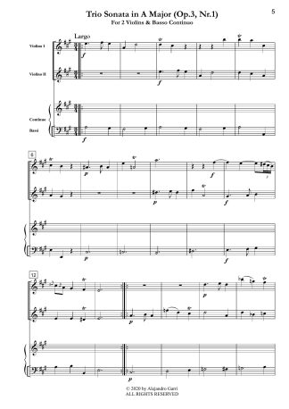 Trio Sonata in A Major (Op.3, Nr.1)