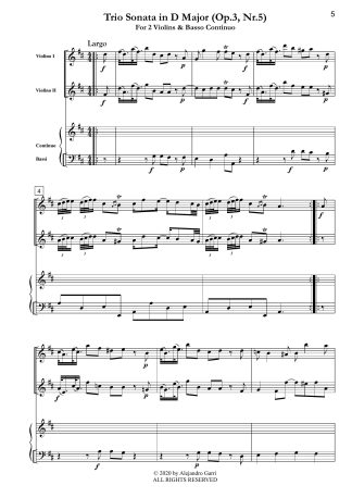 Trio Sonata in D Major (Op.3, Nr.5)