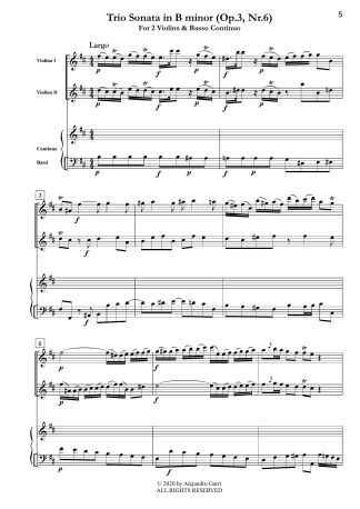 Trio Sonata in B minor (Op.3, Nr.6)