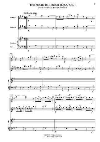 Trio Sonata in E minor (Op.3, Nr.7)