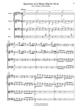 Quartetto in E Major (Op.21, Nr.3)