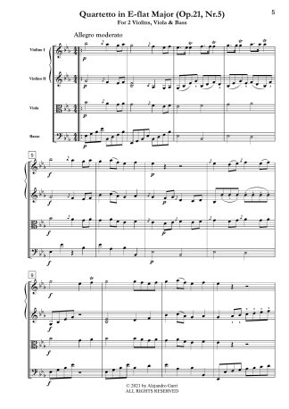 Quartetto in E-flat Major (Op.21, Nr.5)