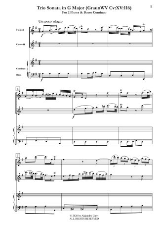 Trio Sonata in G Major (GraunWV Cv:XV:116)