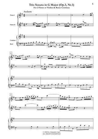 Trio Sonata in G Major (Op.3, Nr.1)