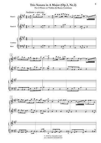 Trio Sonata in A Major (Op.3, Nr.2)