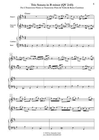 Trio Sonata in B minor ( QV 2:43)