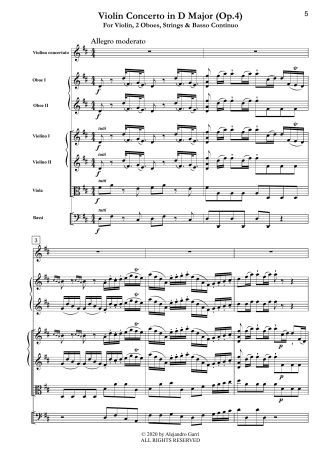 Violin Concerto in D Major (Op.4)