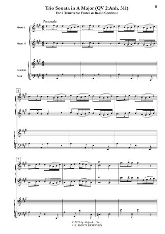 Trio Sonata in A Major (QV 2:Anh.311)