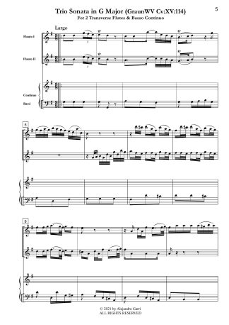 Trio Sonata in G Major (GraunWV Cv:XV:114)