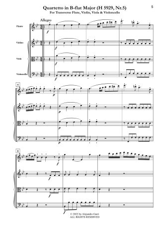Quartetto in B-flat Major (H 5929, Nr.5)