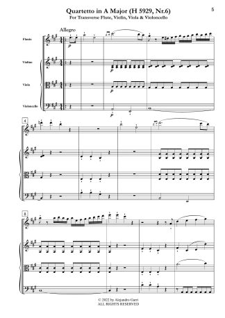 Quartetto in A Major (H 5929, Nr.6)