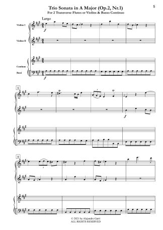 Trio Sonata in A Major (Op.2, N°1)