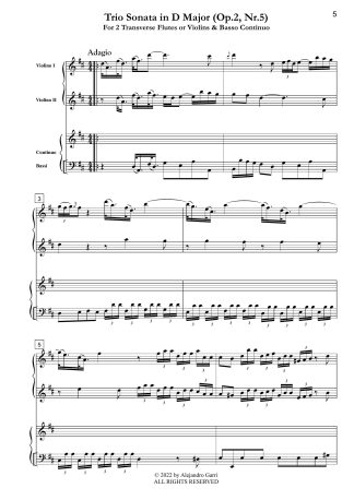 Trio Sonata in D Major (Op.2, N°5)