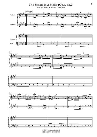 Trio Sonata in A Major (Op.6, Nr.2)