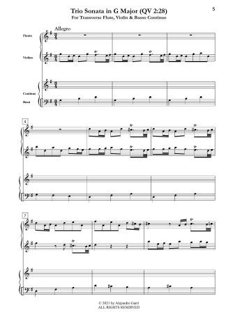 Trio Sonata in G Major (QV 2:28)
