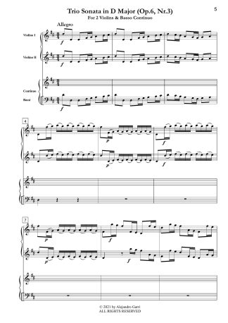 Trio Sonata in D Major (Op.6, Nr.3)