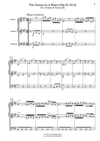 Trio Sonata in A Major (Op.12, Nr.3)