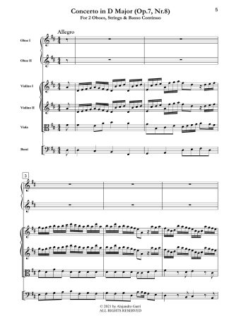 Concerto in D Major, (Op.7 No.8)