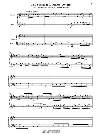 Trio Sonata in D Major (QV 2:8)