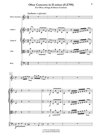 Oboe Concerto in D minor (S.Z799)