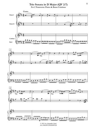 Trio Sonata in D Major (QV 2:7)