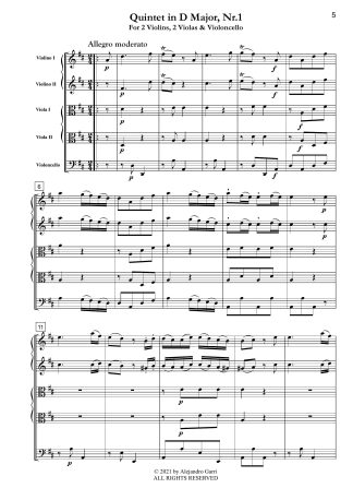 Six String Quintets (Quintet in D Major, Nr.1)