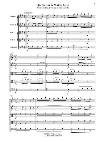 Six String Quintets (Quintet in G Major, Nr.3)