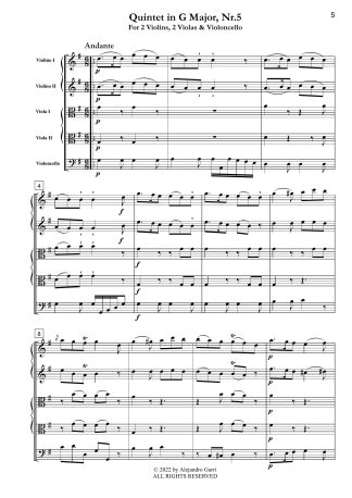 Six String Quintets (Quintet in G Major, Nr.5)