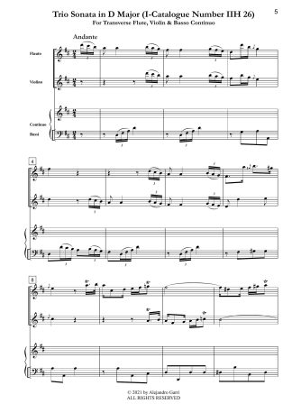 Trio Sonata in D Major (I-Catalogue Number IIH 26)