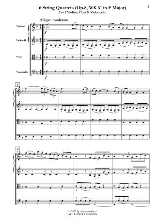 Six String Quartets (Op.8, WK 61 in F Major)